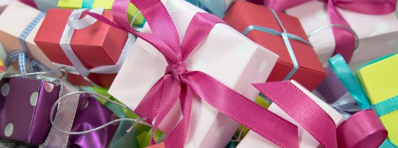 colorful gift boxes with ribbons