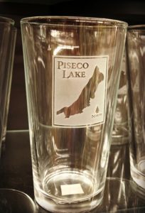 Piseco Lake etched pint glass
