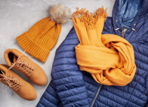 winter outfit with hat and boots